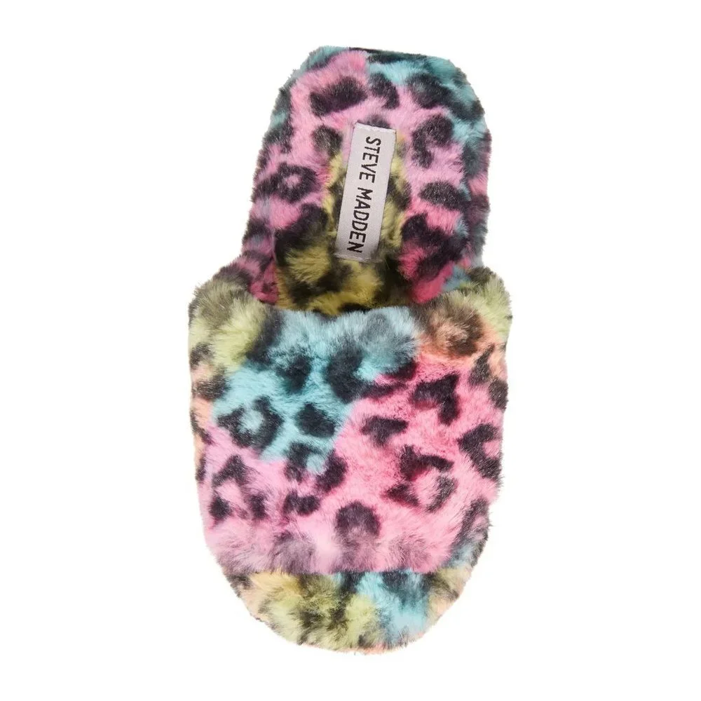Steve Madden Frillz Faux Fur Slipper Pastel Multi